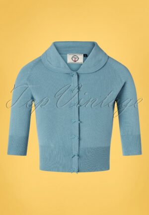 April vest met strik in babyblauw