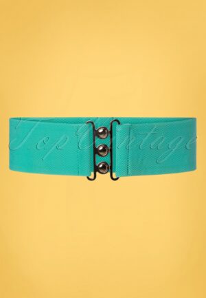 Lauren Vintage stretch riem in licht teal