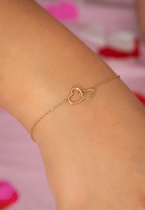 Hartenarmband in goud