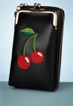 Cherry Pie crossbody telefoontasje in zwart