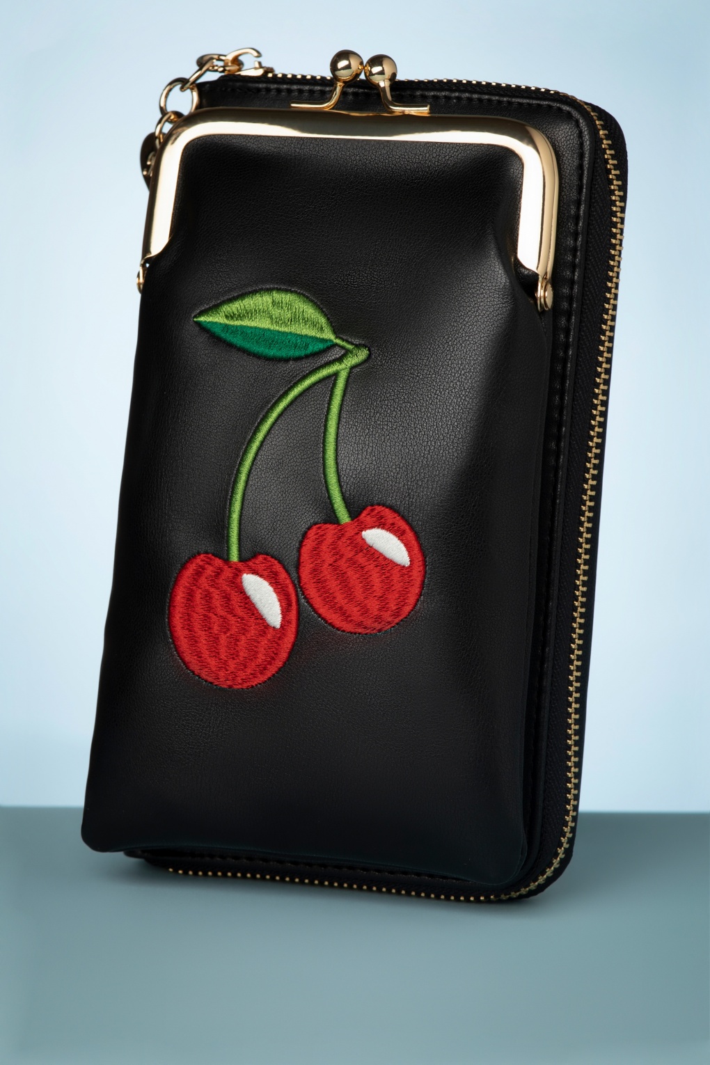 Cherry Pie crossbody telefoontasje in zwart