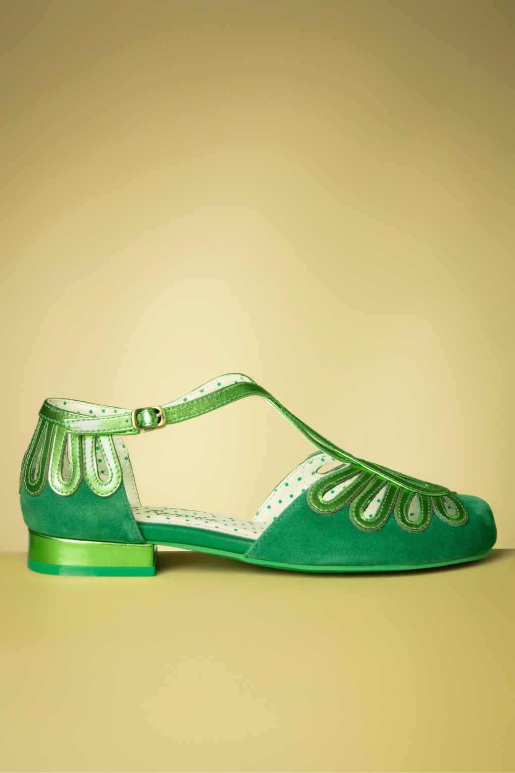 Penny suède dainty ballerina's in groen
