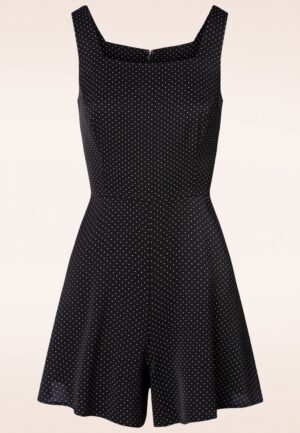 Spotty playsuit in zwart en wit