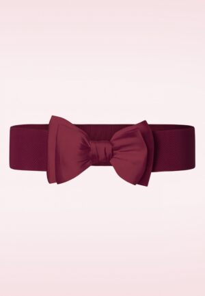 Bella Bow riem in bordeauxrood