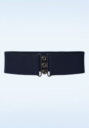 Lauren retro stretchriem in marineblauw