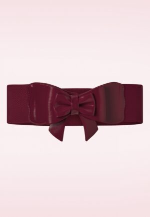 Play It Right Bow Belt in bordeauxrood