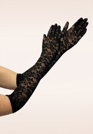 Opera kanten handschoenen in zwart
