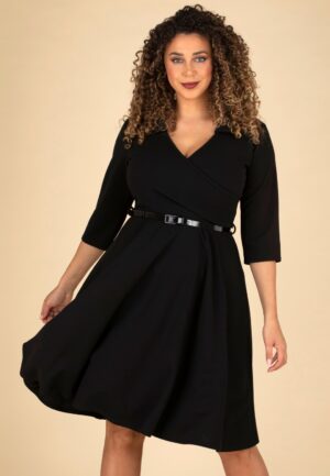 Topvintage exclusive ~ Elena swing jurk in zwart