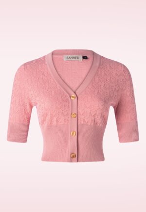 Love Heart cardigan in poederroze