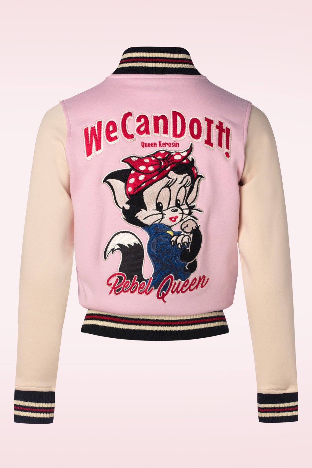 We Can Do It College Sweat jacket in lichtroze