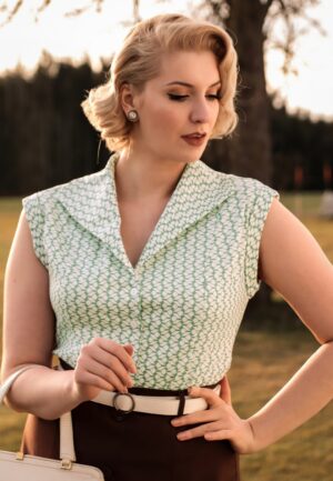 Tina Tile blouse in mintgroen