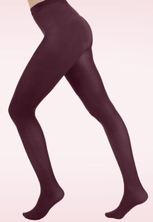 Opaque panty van pruimrood