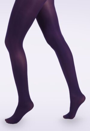 Ondoorzichtige panty in paars