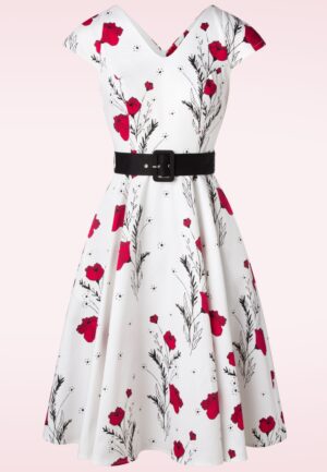 Serina Flowers swingjurk in wit