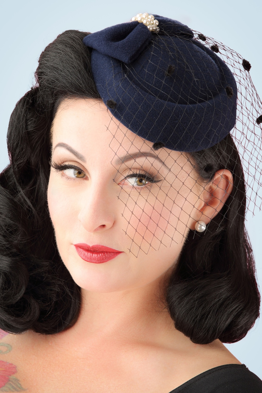 Judy hoed in marineblauw