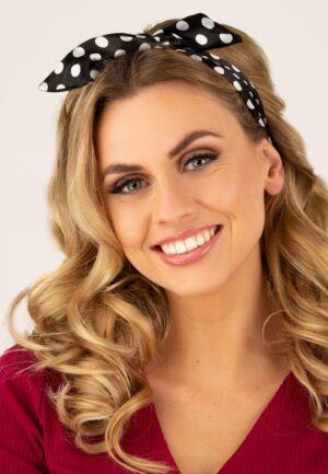 Pin-Up Polkadot haarsjaal in zwart