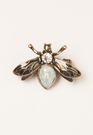 Kristallen insectenbroche in goud