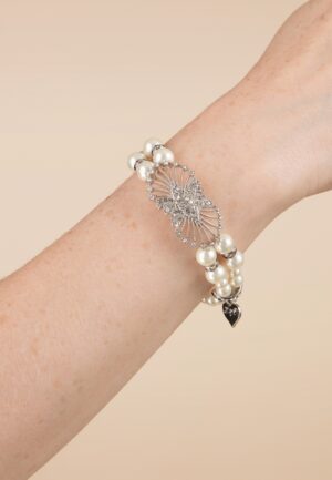 Deco parel armband in ivoor