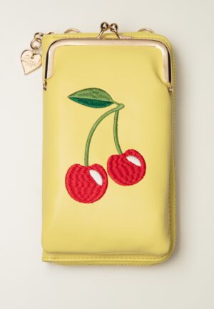 Cherry Pie crossbody telefoontasje in geel