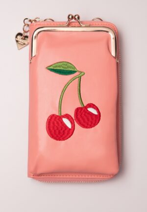 Cherry Pie crossbody telefoontasje in koraalroze