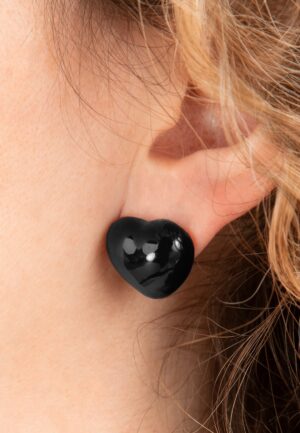 Lucky Heart oorbellen in zwart