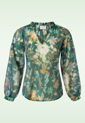 Melissa Sheer Floral blouse in zachtgroen