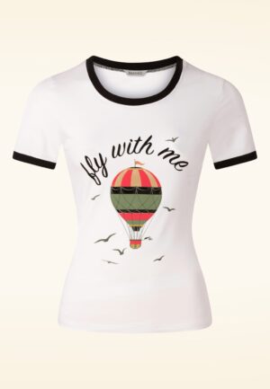 Fly With Me T-shirt in Gebroken Wit