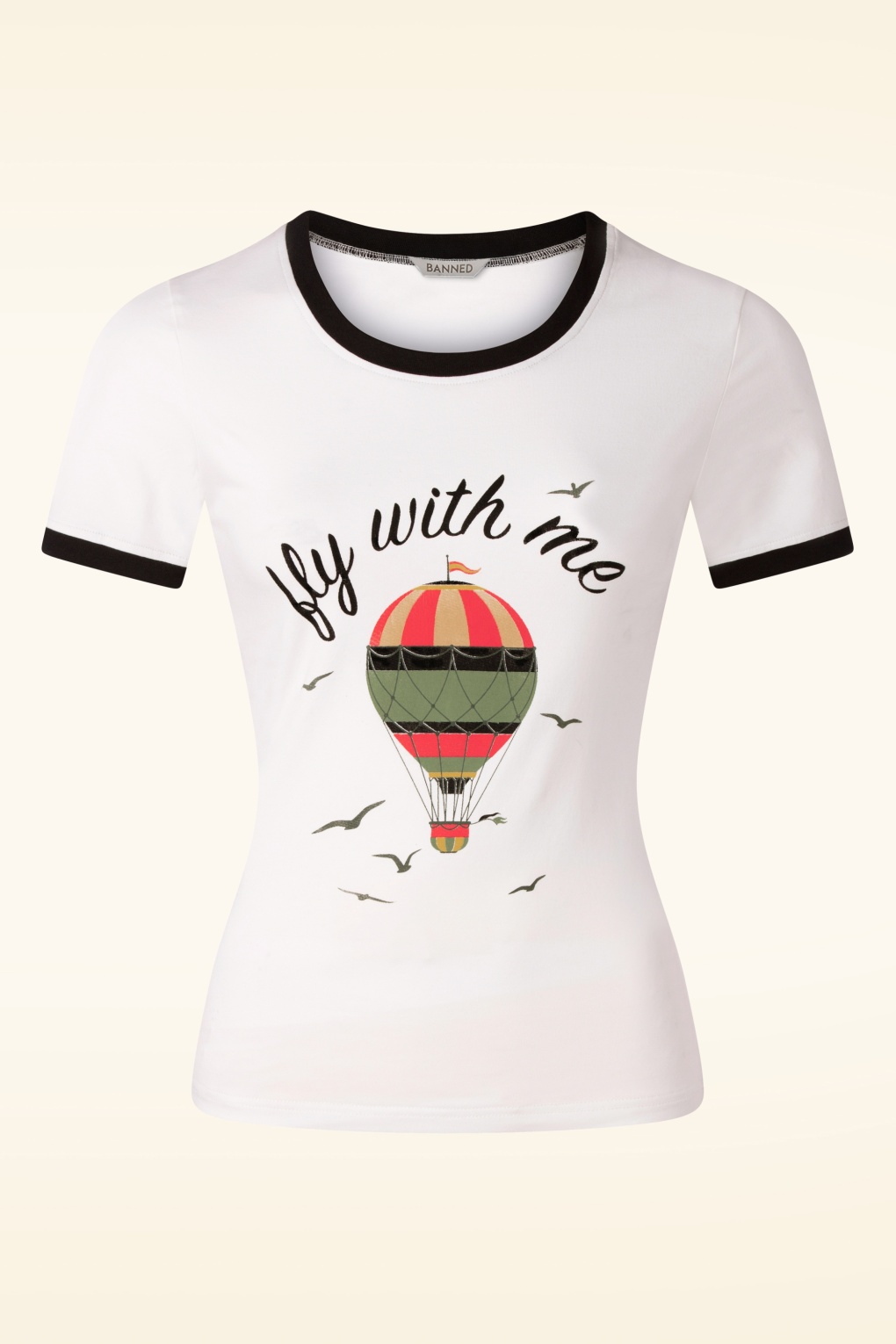 Fly With Me T-shirt in Gebroken Wit