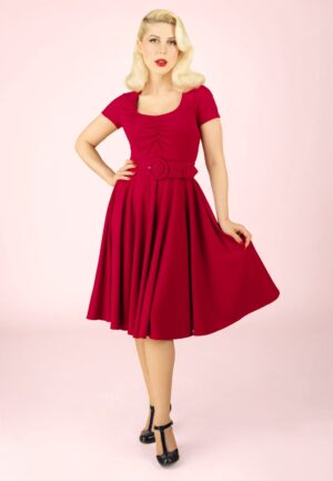 Darlene swing jurk in dieprood