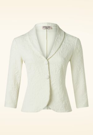 Topvintage exclusive ~ Beatrice jacquard blazer in crème
