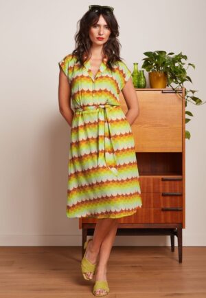 Darcy jurk Peaches in ombre geel