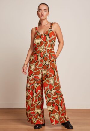 Lenny Mellow Dobby jumpsuit in spicy oranje