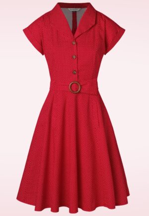 Polka Dot Dance jurk in rood