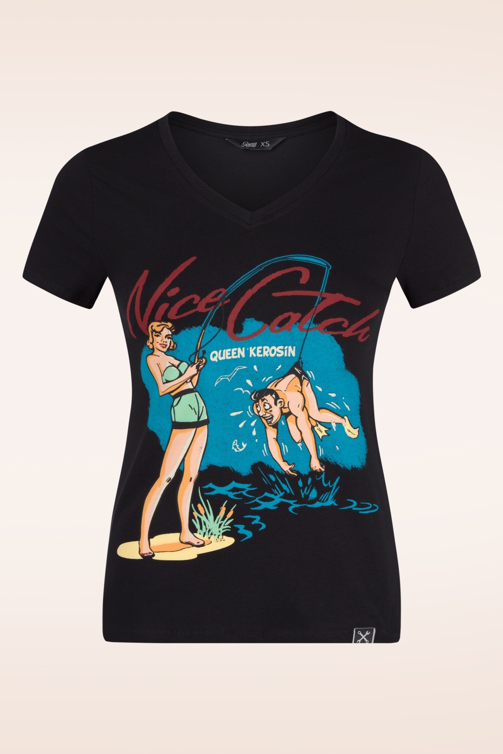 Nice Catch T-shirt in zwart