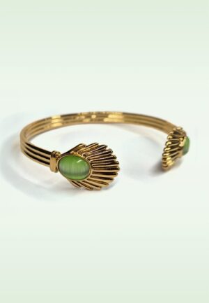 Venus armband in goud en zachtgroen