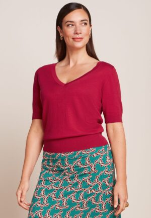 Agnes Cocoon top in iconisch rood