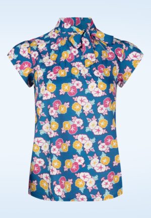 Anna Venus top in blauw en multi