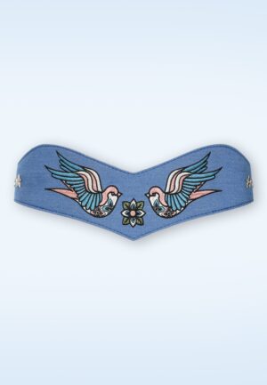 Marilou zwaluw riem in licht denimblauw