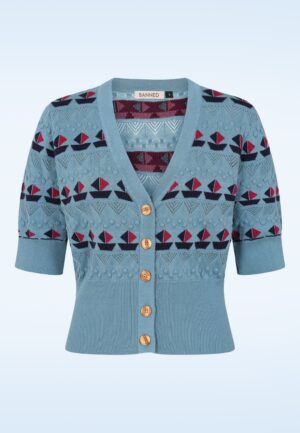 Kitty Sail Cardigan in luchtblauw