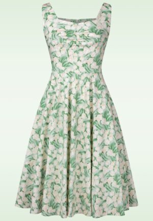 Lucy bloemen swing jurk in mintgroen