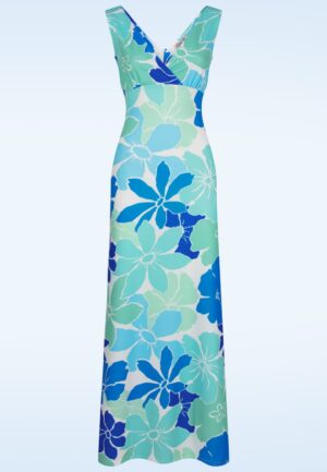Topvintage exclusive ~ Iris Floral maxi jurk in wit en multi