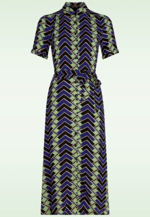 Olive Caen midi jurk in zwart