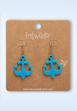Ship Anchor Drop oorbellen in blauw