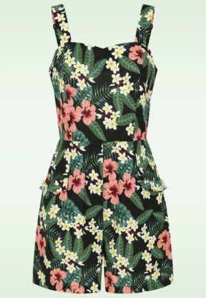 Elsie Tropical Tiare playsuit in groen