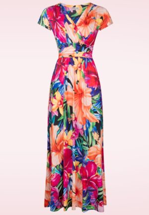 Topvintage exclusive ~ Rinda Tropical maxi jurk in multi