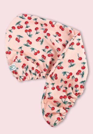 Haartulband met kersenprint in roze