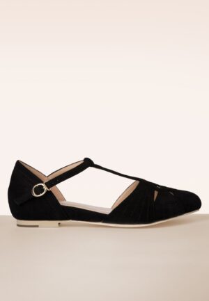 London T-strap flats in zwart