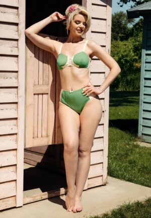 Myrna slipje met hoge taille in groen