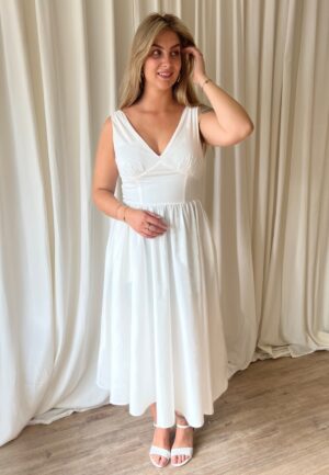 Lysandra midi jurk in wit