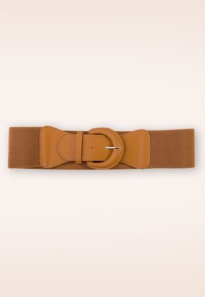 Corinne elastische riem in bruin